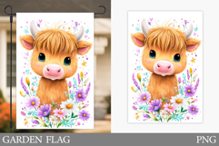 Cute Cow Garden Flag Design. Cute Cow Sublimation Product Image 1