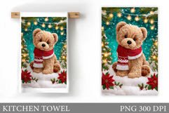 Christmas Bear Kitchen Towel. Christmas Kitchen Towel Design Product Image 1