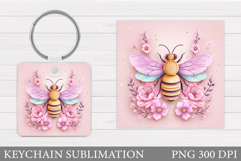 Bee Keychain Design. Bee Sublimation Product Image 1