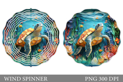 Sea Turtle Wind Spinner Design. Sea Turtle Sublimation Product Image 1