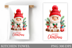 Christmas Lama Kitchen Towel. Christmas Kitchen Towel Design Product Image 1