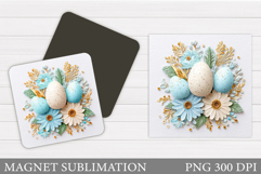 Easter Eggs Magnet Sublimation. Easter Magnet Design Product Image 1