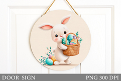 Easter Bunny Door Sign Sublimation. Easter Door Sign Design Product Image 1