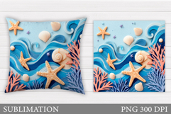 Sea Pillow Sublimation. Sea Sublimation Product Image 1