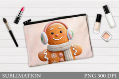 Gingerbread Cosmetics Bag. Christmas Makeup Bag Design Product Image 1