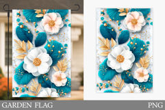 Flowers Garden Flag Sublimation. Floral Garden Flag Design Product Image 1