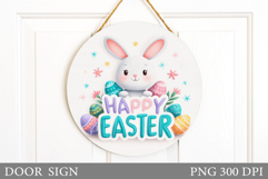 Easter Bunny Door Sign Sublimation. Easter Door Sign Design Product Image 1