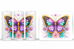 Butterfly Tumbler Sublimation. Butterfly Sublimation Product Image 2