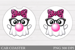 Halloween Ghost Car Coaster. Cute Halloween Car Coaster Product Image 1