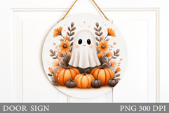Halloween Ghost Door Sign. Halloween Door Sign Design Product Image 1