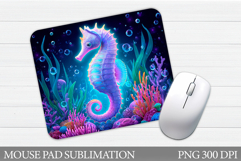 Seahorse Mouse Pad Design. Sea Mouse Pad Sublimation Product Image 1