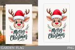 Cute Deer Garden Flag. Christmas Garden Flag Sublimation Product Image 1