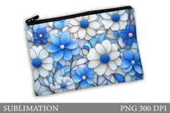Flowers Makeup Bag Design. Flowers Cosmetics Bag Sublimation Product Image 1