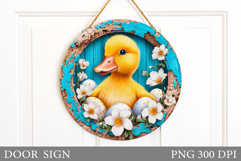 Easter Duck Door Sign Design. Easter Door Sign Sublimation Product Image 1