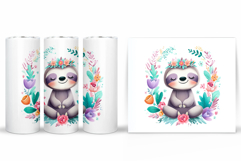 Cute Sloth Tumbler Design. Cute Sloth Sublimation Product Image 2