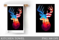 Patriotic Deer Kitchen Towel. Patriotic Kitchen Towel Design Product Image 1