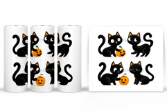 Black Cat Tumbler Design. Halloween Tumbler Sublimation Product Image 2