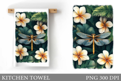 Dragonfly Kitchen Towel. Dragonfly Sublimation Product Image 1