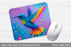 Hummingbird Mouse Pad Design. Hummingbird Sublimation Product Image 1