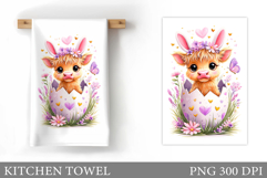 Easter Cow Kitchen Towel. Easter Kitchen Towel Design Product Image 1