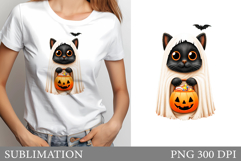 Halloween Cats Sublimation. Halloween Cat T-Shirt Design Product Image 1