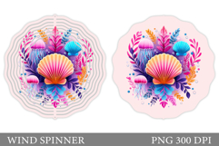 Seashell Wind Spinner. Sea Wind Spinner Sublimation Product Image 1