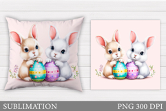 Easter Bunny Sublimation. Easter Bunny Pillow Design Product Image 1