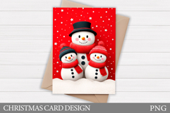Snowman Card Printable. Christmas Card Design Product Image 1