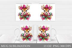 Christmas Deer Mug Design. Cute Deer Mug Sublimation Product Image 1