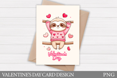 Valentines Sloth Card Design. Valentines Card Printable Product Image 1