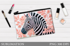 Zebra Cosmetics Bag Design. Zebra Makeup Bag Sublimation Product Image 1