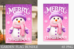 Cute Snowman Garden Flag. Christmas Garden Flag Design Product Image 1