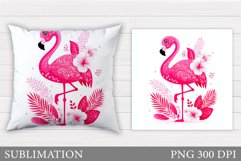 Flamingo Sublimation. Flamingo Pillow Sublimation Product Image 1