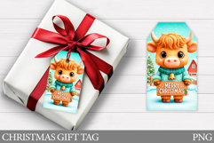 Christmas Cow Gift Tag Design. Christmas Gift Tag Printable Product Image 1
