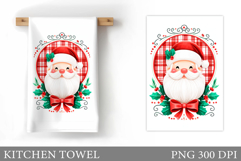 Santa Claus Kitchen Towel Design. Christmas Kitchen Towel Product Image 1