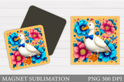 Cute Goose Sublimation. Cute Goose Magnet Design Product Image 1