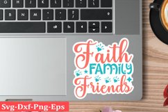 Faith Family Friends Christian Sticker Svg design and Jesus Product Image 1