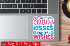 Happy Easter stickerS VG Design Cute Easter Quotes SVG Bunny Product Image 1