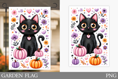 Cute Cat Garden Flag. Cute Halloween Garden Flag Design Product Image 1