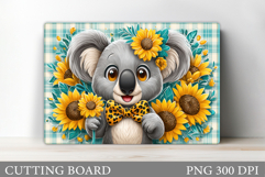 Cute Koala Cutting Board. Koala Flowers Cutting Board Design Product Image 1