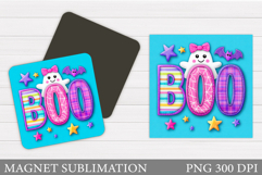 Boo Magnet Design. Cute Ghost Magnet Sublimation Product Image 1