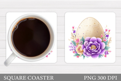 Easter Egg Coaster Sublimation. Easter Coaster Design Product Image 1