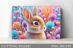 Cute Bunny Cutting Board. Bunny Flowers Cutting Board Design Product Image 1