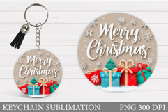 Merry Christmas Keychain. Christmas Keychain Design Product Image 1
