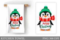 Christmas Penguin Kitchen Towel. Christmas Kitchen Towel Product Image 1