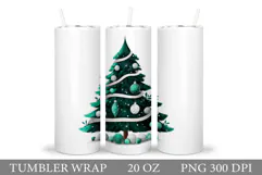 Christmas Tree Tumbler Sublimation. Christmas Tumbler Design Product Image 1