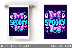 Halloween Kitchen Towel Design. Cute Halloween Sublimation Product Image 1