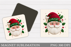 Crochet Santa Claus Magnet. Christmas Magnet Sublimation Product Image 1