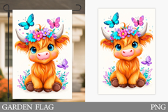 Cute Cow Garden Flag Design. Cute Cow Sublimation Product Image 1
