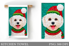 Christmas Dog Kitchen Towel. Christmas Kitchen Towel Design Product Image 1